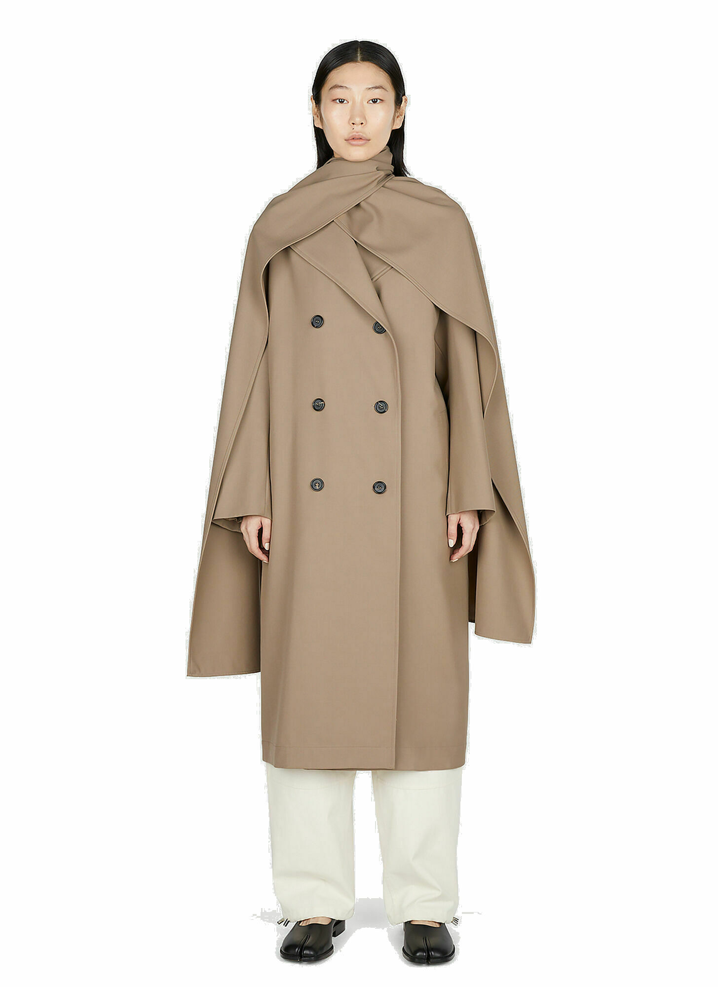 TOTEME - Double Breasted Scarf Trench Coat in Brown Toteme