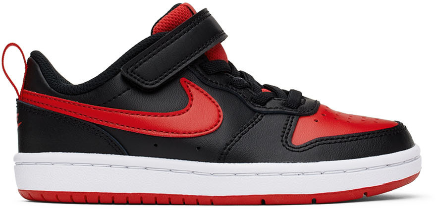 Nike Kids Black Red Court Borough Low 2 Little Kids Sneakers Nike
