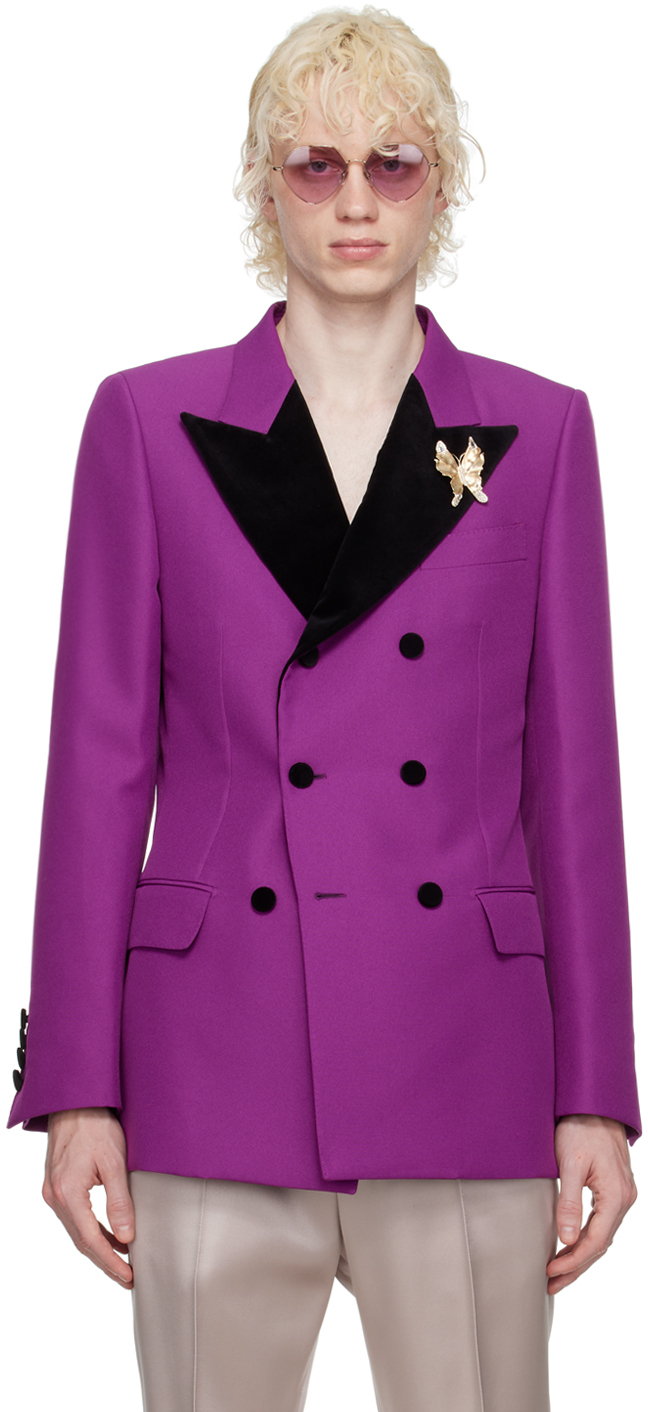 Gucci Purple Double-Breasted Blazer Gucci
