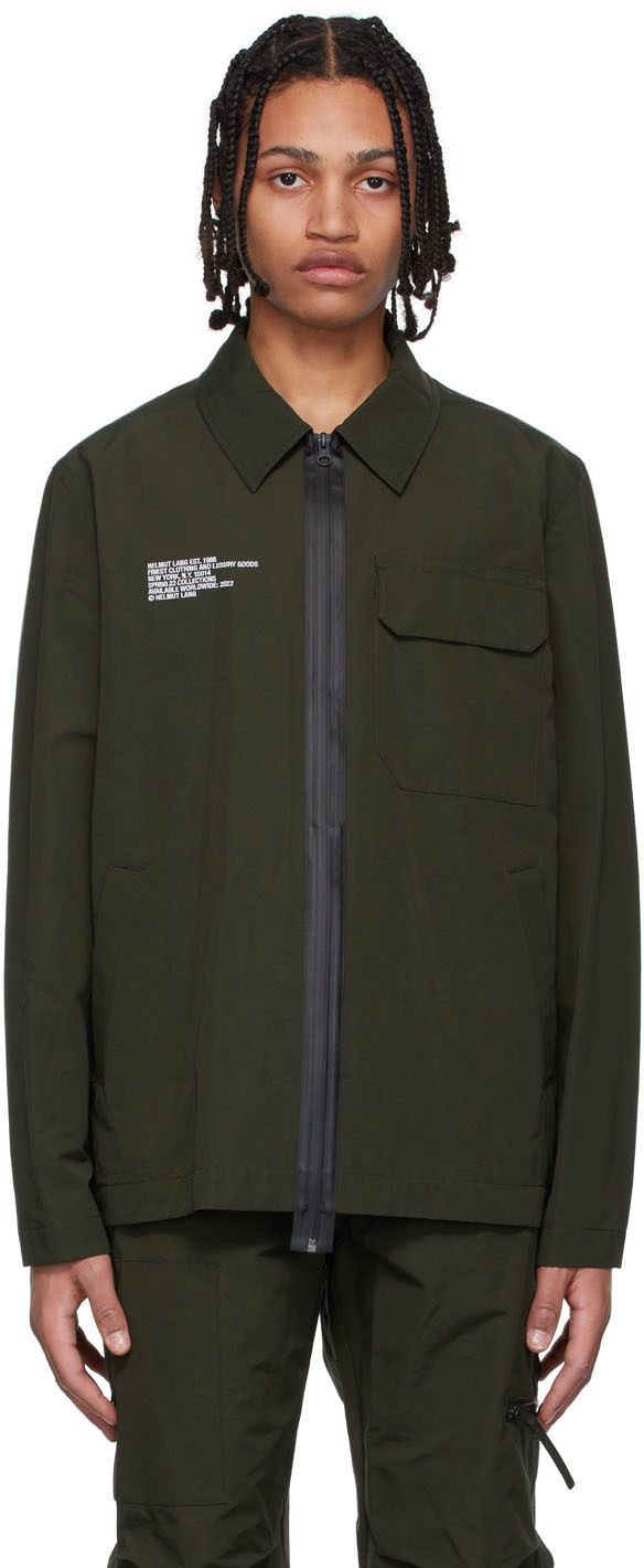 Helmut Lang Green Cotton Jacket Helmut Lang