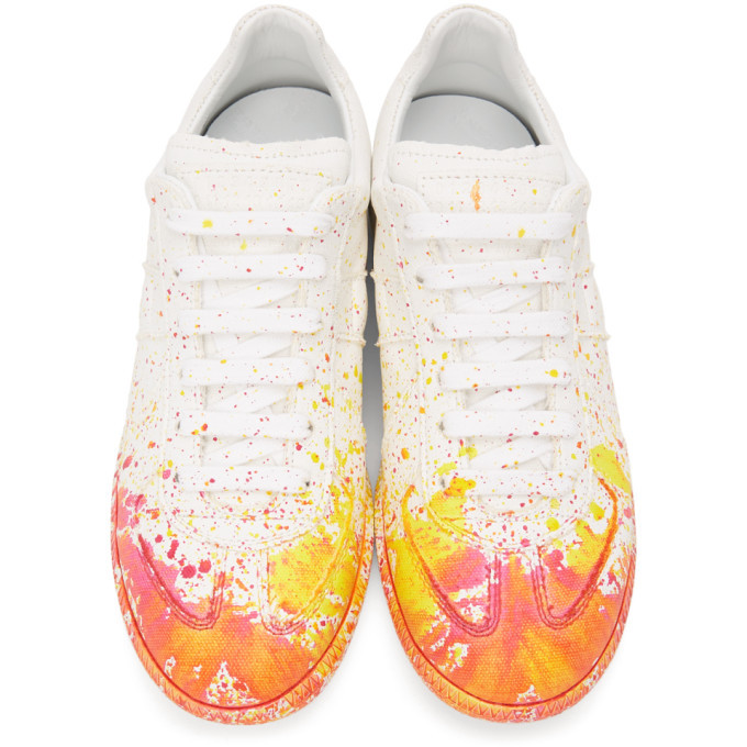Maison Margiela White Paint Drop Replica Sneakers Maison Margiela