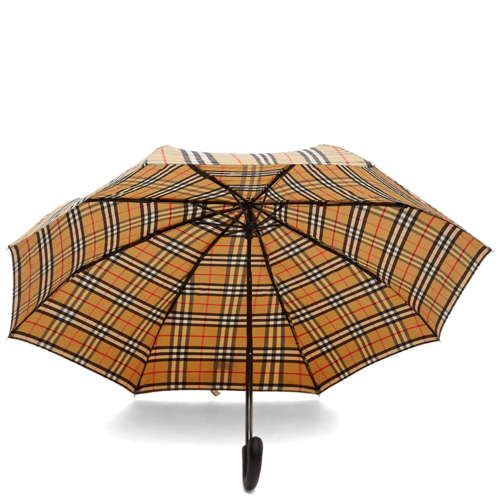 Burberry Men's Trafalgar Check Folding Umbrella in Archive Beige Burberry