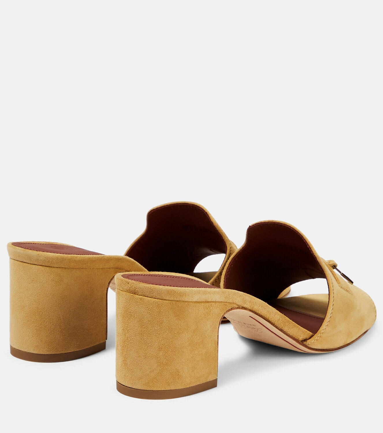 Loro Piana Beige White Suede Charms Walk Flat Mules
