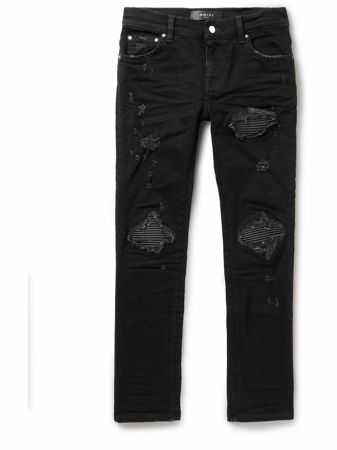 AMIRI KIDS MX1 StraightLeg Distressed Jeans Black