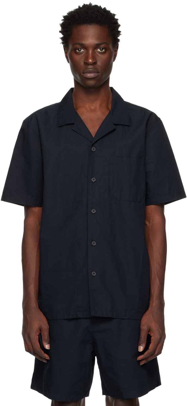 Red Haute - Cropped Camp Shirt Navy main image 1