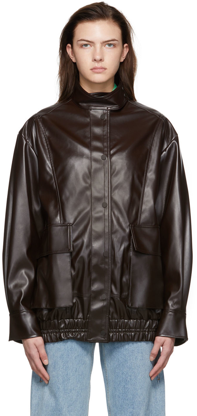 Photo: LOW CLASSIC Brown Faux-Leather Jacket