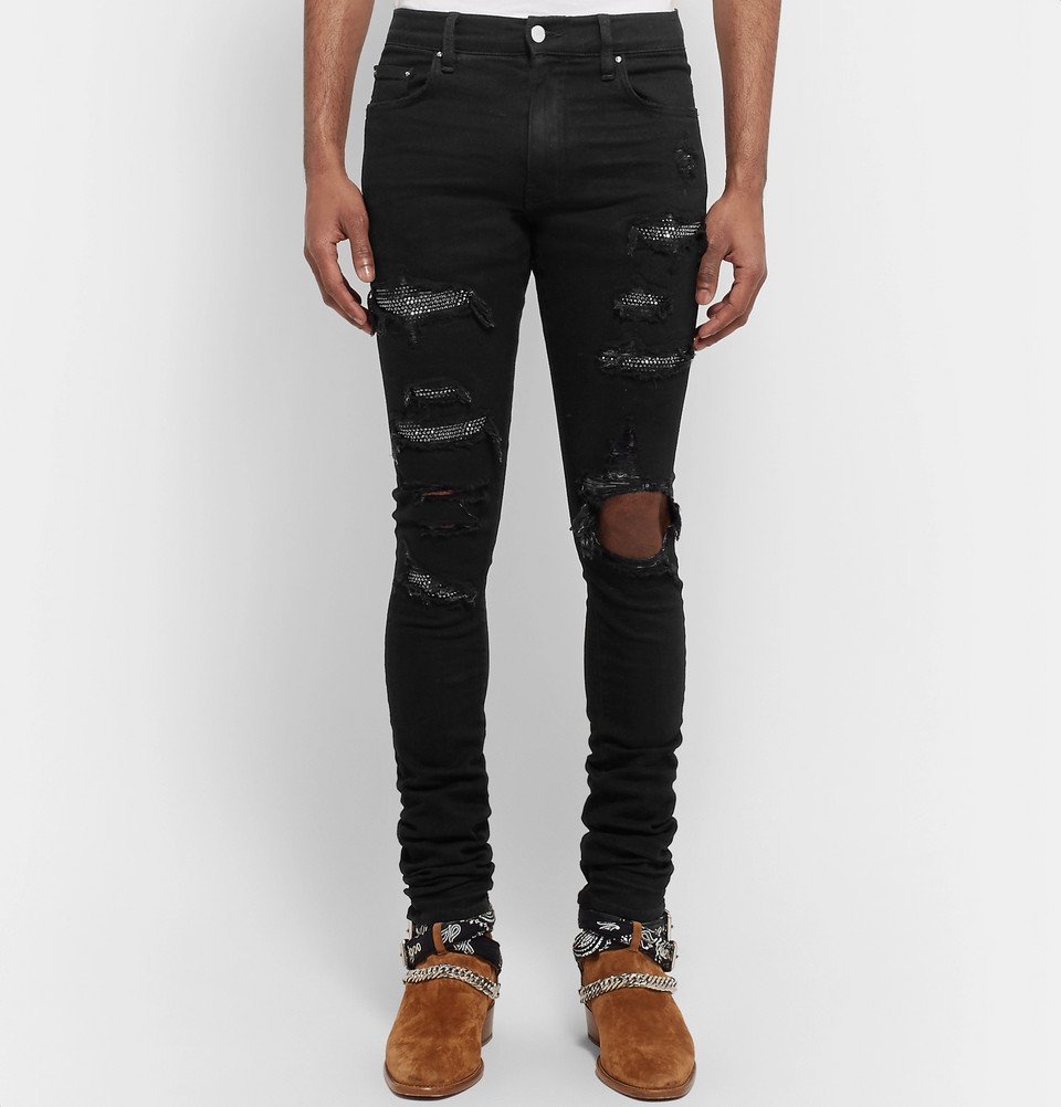 amiri black crystal jeans