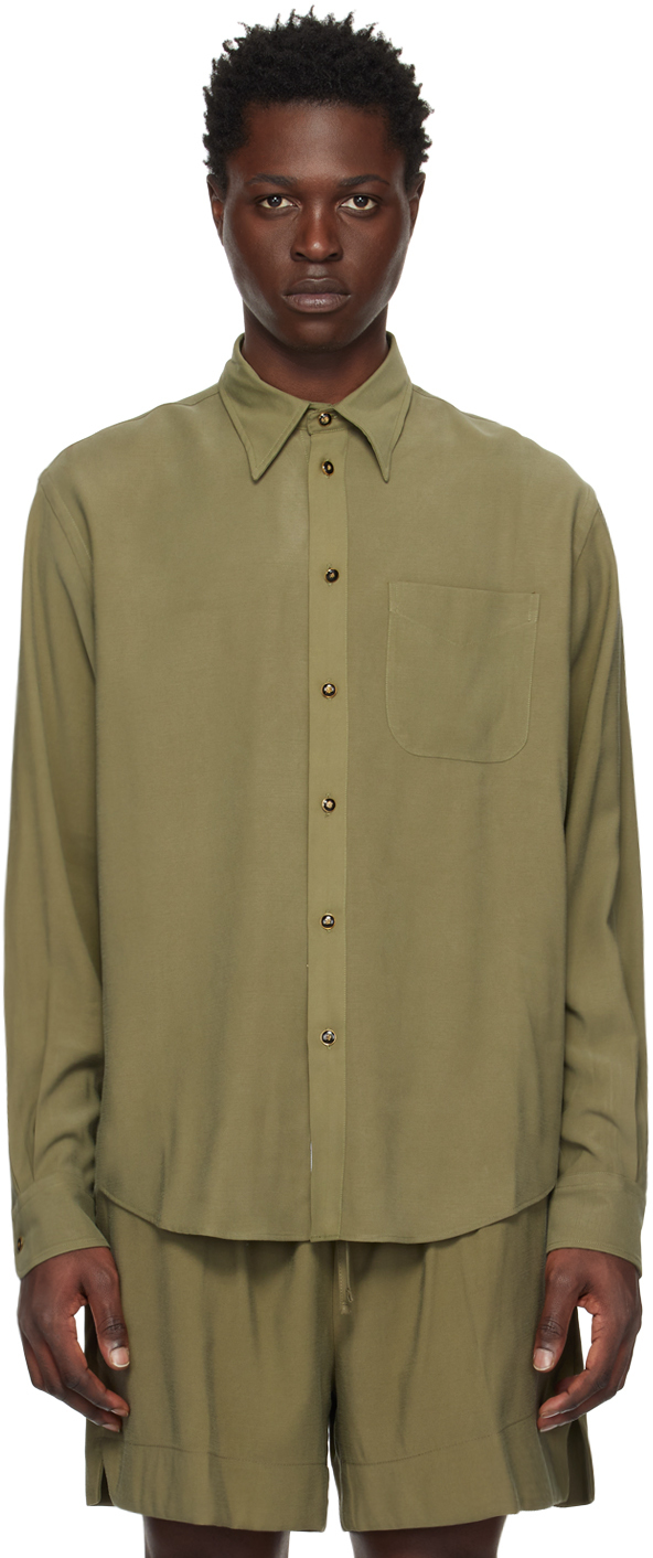 4SDESIGNS Khaki Button Down Shirt 4SDESIGNS
