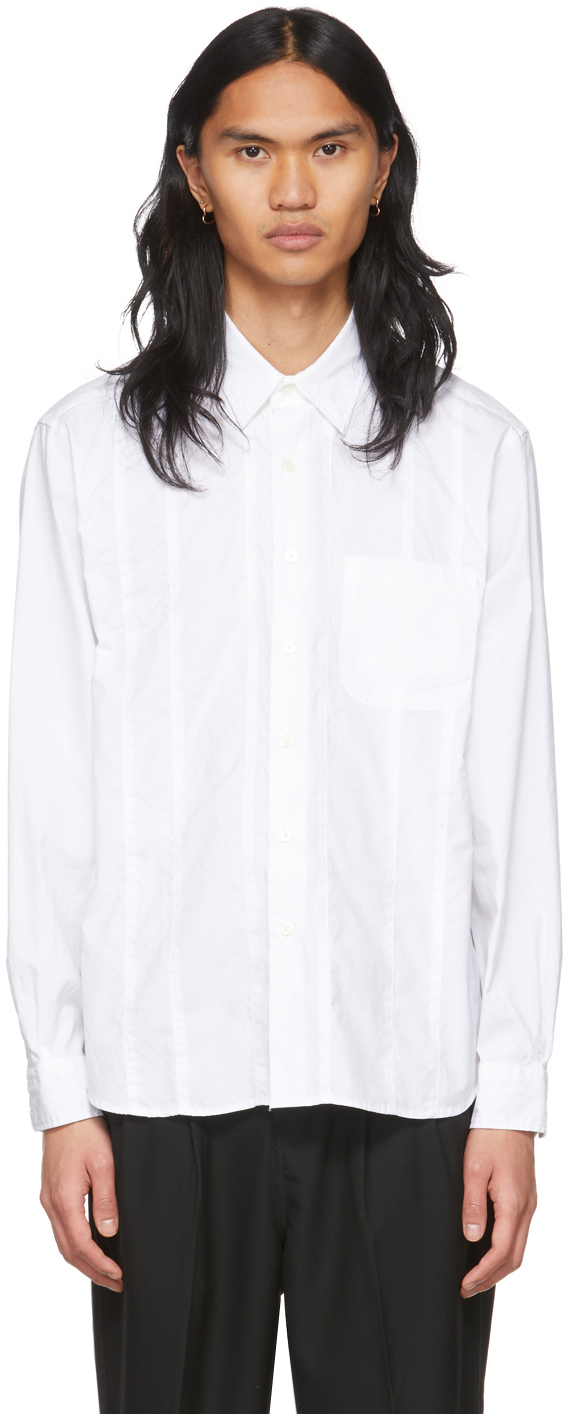SOPHNET. White Big Vertical Paneled Shirt SOPHNET.