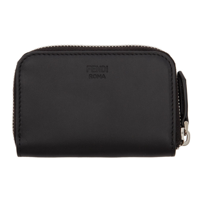 Fendi Black Small Bag Bugs Zip Around Wallet Fendi