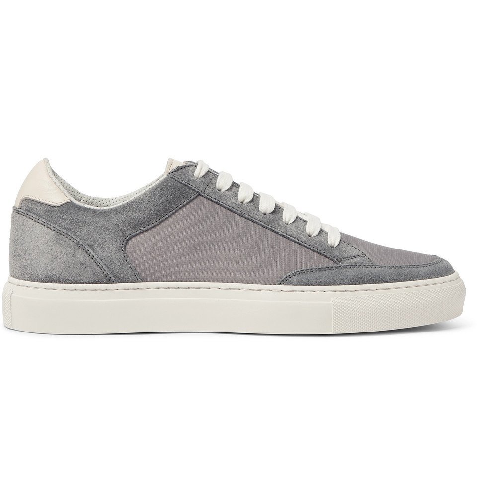 Brunello Cucinelli - Leather-Trimmed Suede and Ripstop Sneakers - Gray ...