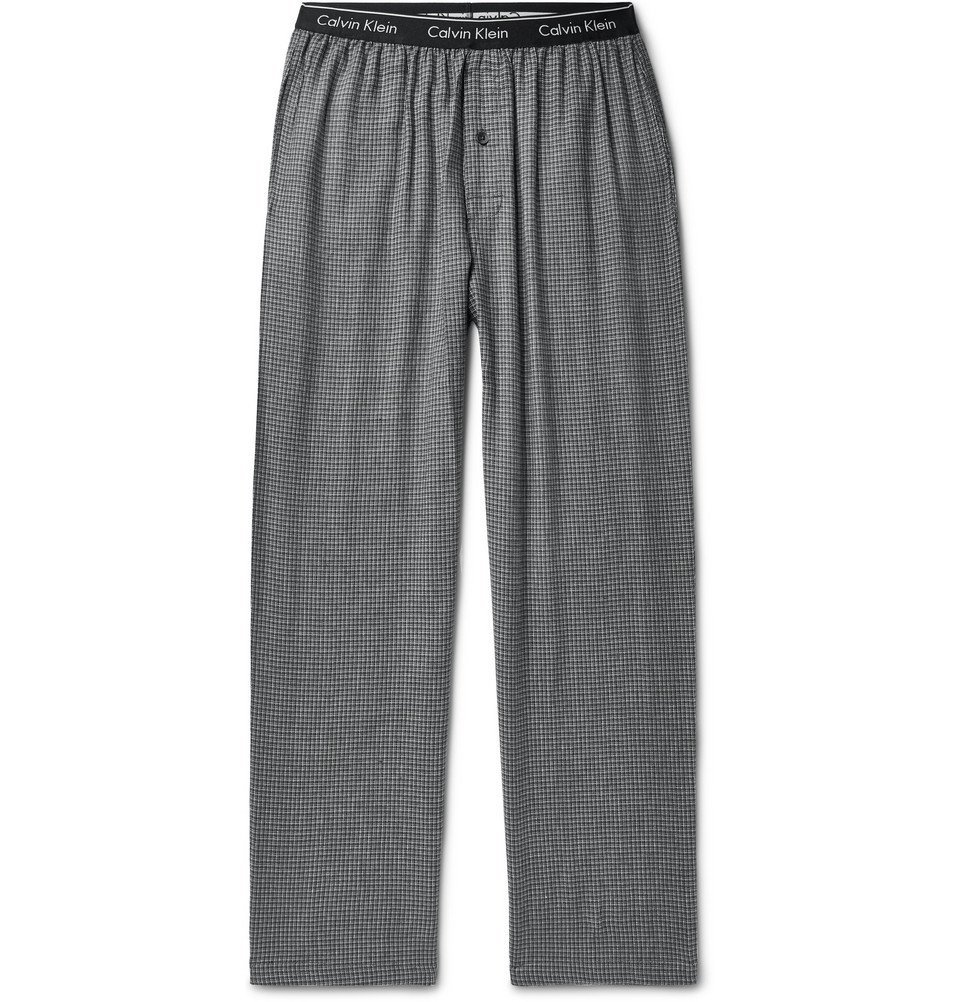 Calvin Klein Underwear - Checked Cotton-Blend Pyjama Trousers - Gray ...