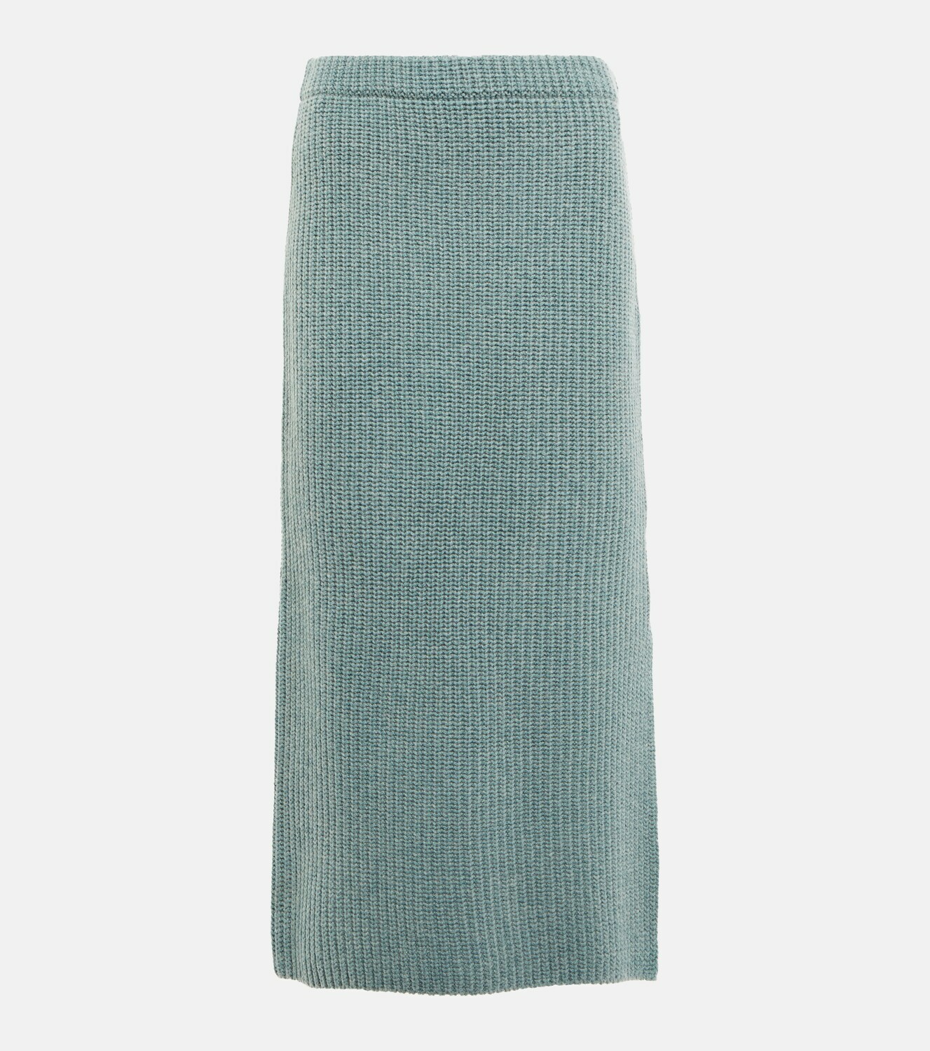 Vince - Ribbed-knit wool and yak midi skirt Vince