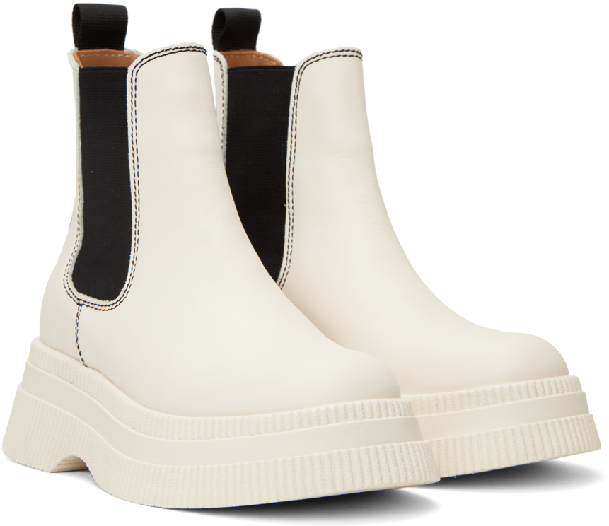 GANNI White Creepers Chelsea Boots GANNI