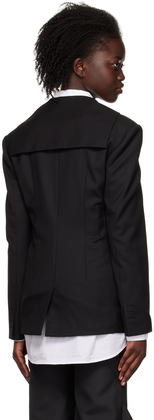 J KOO Black Sailor Collar Blazer