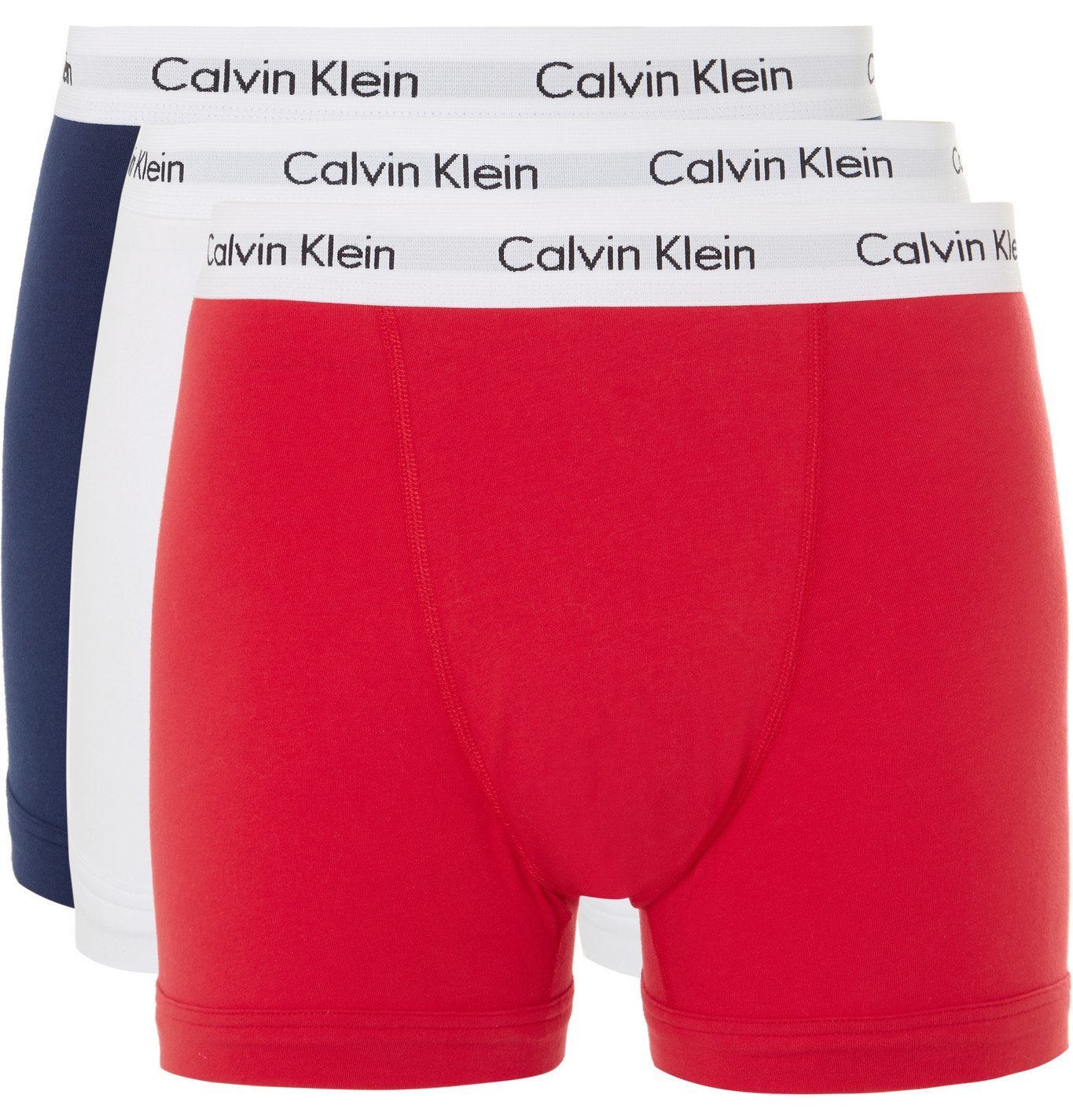 Calvin Klein Underwear - Three-Pack Stretch-Cotton Boxer Briefs - Red  Calvin Klein Underwear