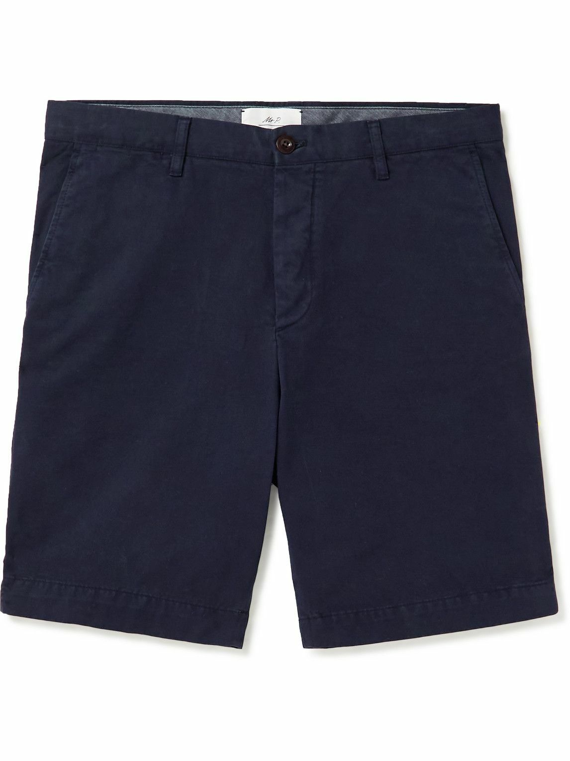 Photo: Mr P. - Straight-Leg Garment-Dyed Cotton-Twill Bermuda Shorts - Blue