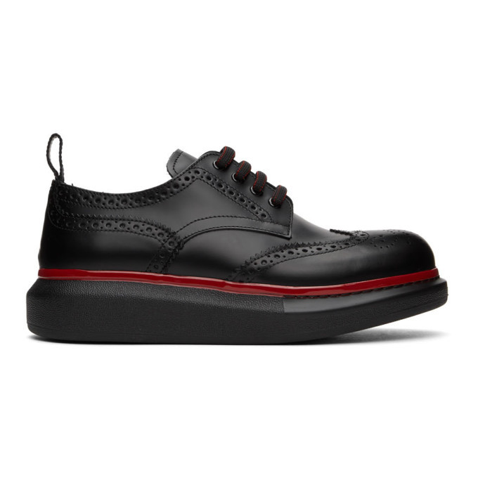 Alexander McQueen Black and Red Hybrid Oversized Brogues Alexander McQueen