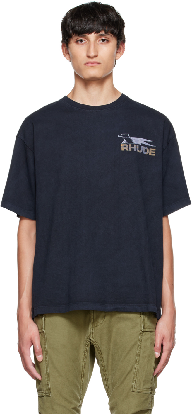 Rhude Black Printed T-Shirt Rhude