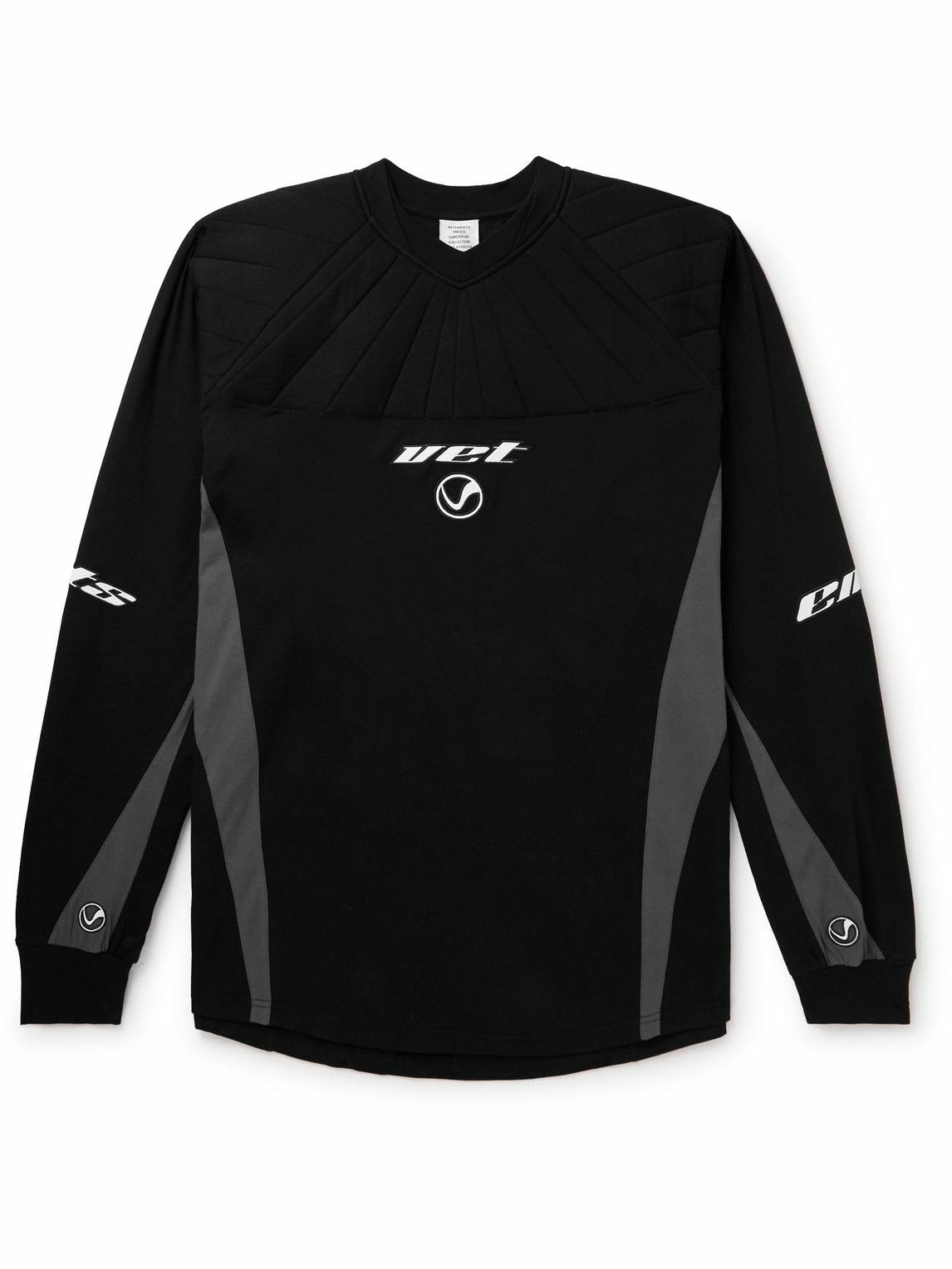 Photo: VETEMENTS - Oversized Logo-Appliquéd Padded Cotton-Jersey Sweatshirt - Black
