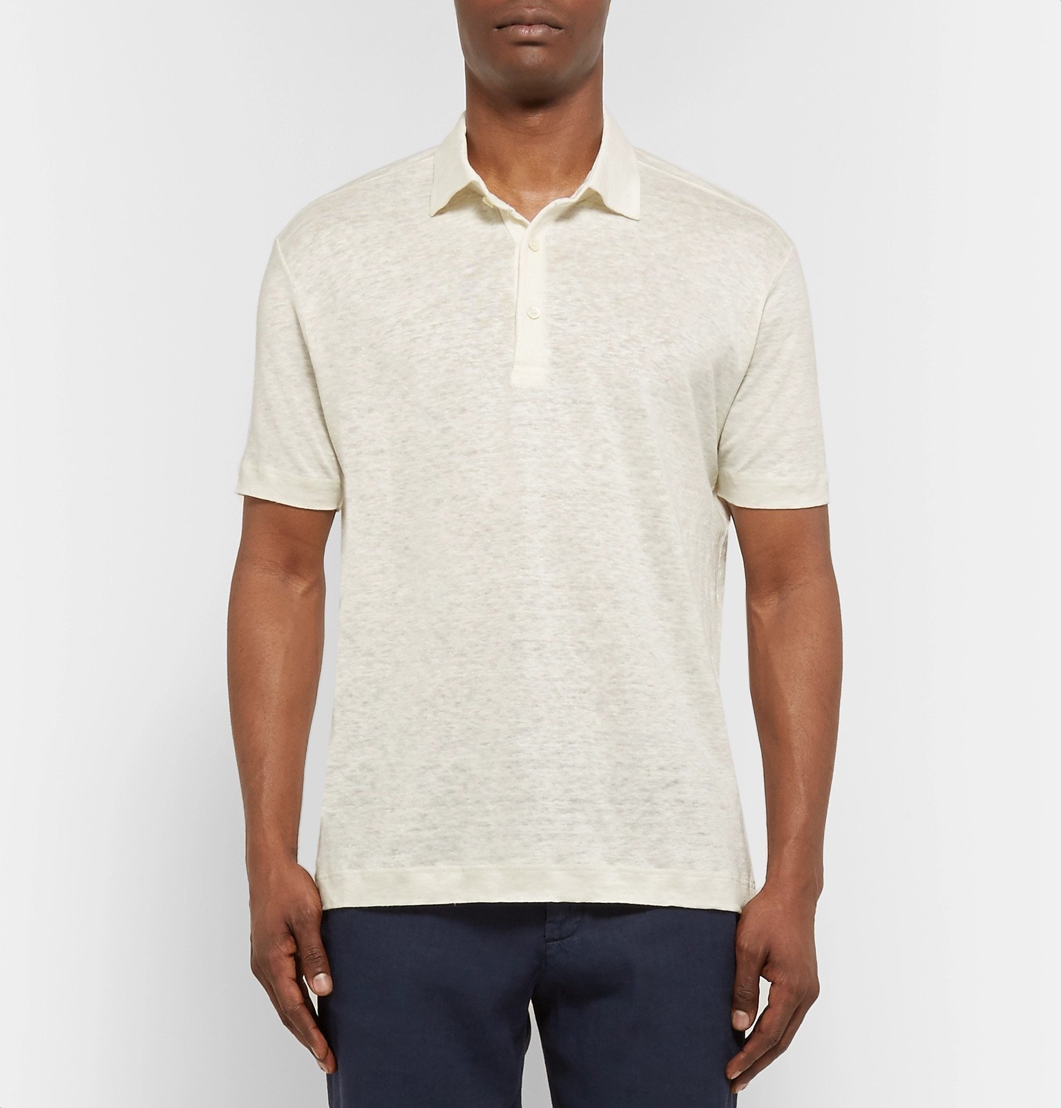 Loro Piana - Linen-Jersey Polo Shirt - Neutrals Loro Piana