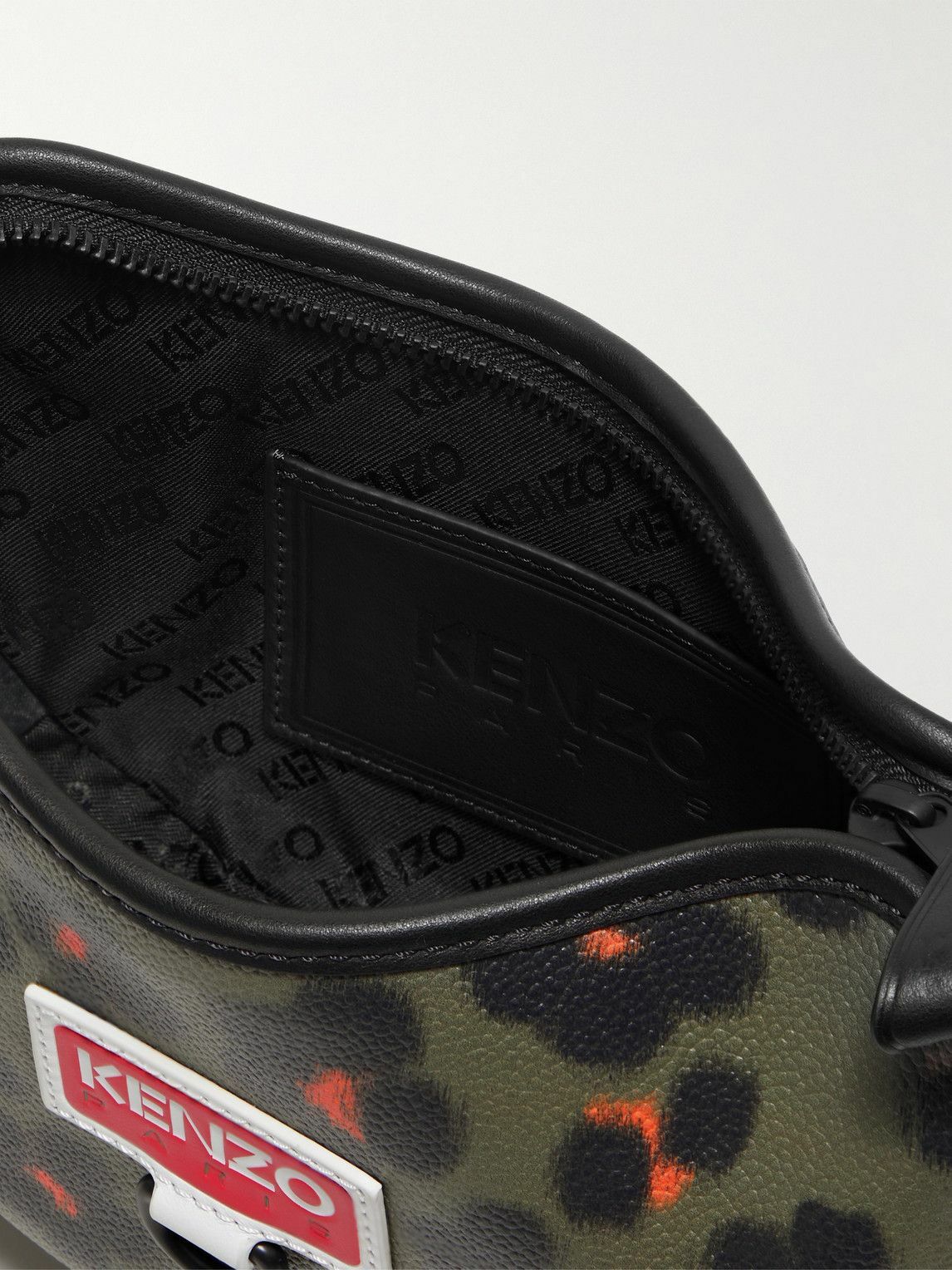 KENZO Discover FloralPrint Faux Leather Messenger Bag Kenzo