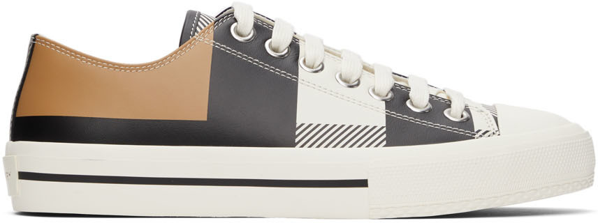 Photo: Burberry Black & White Exploded Check Larkhall Sneakers