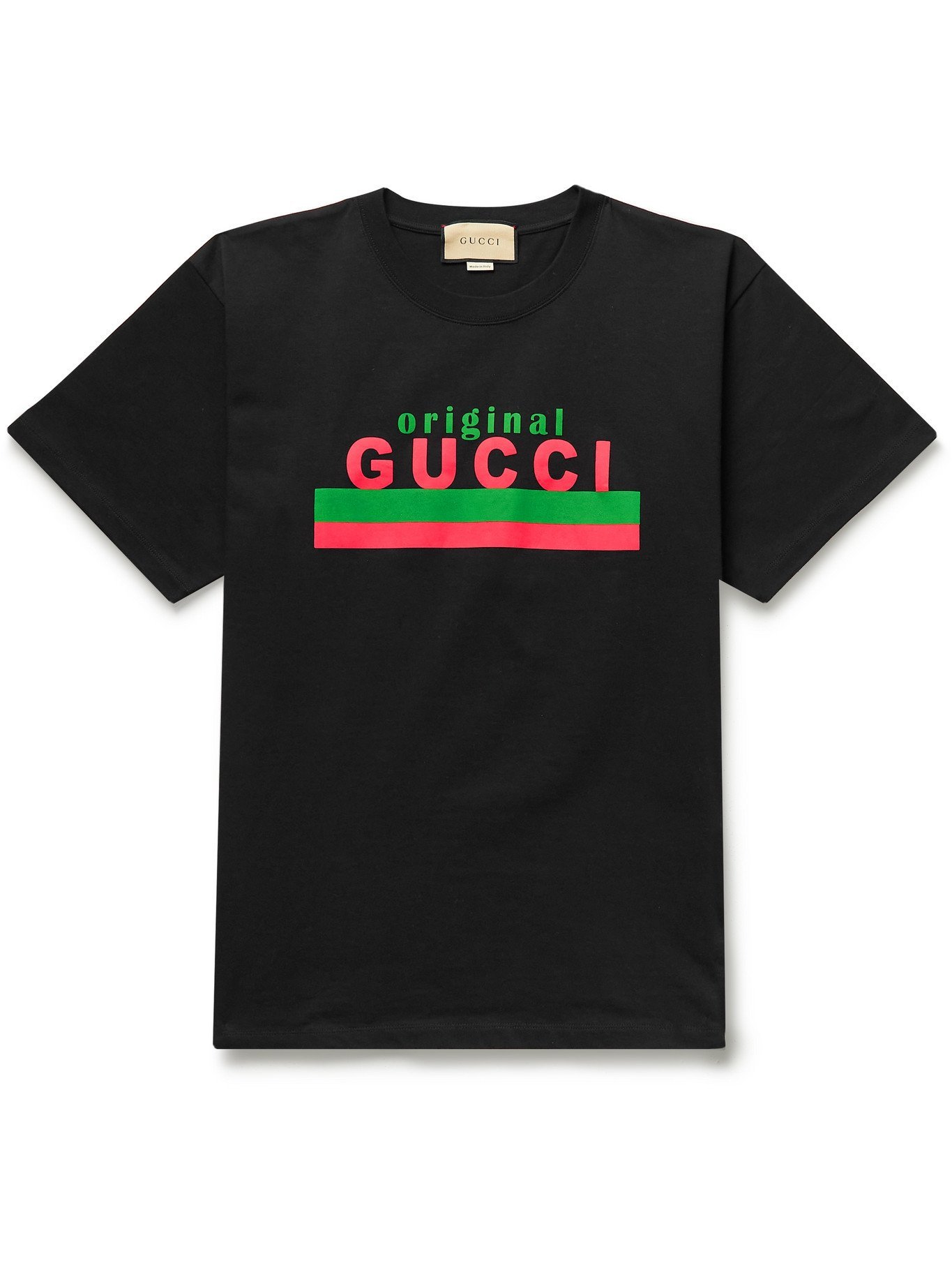 GUCCI LogoPrint CottonJersey TShirt Black M Gucci