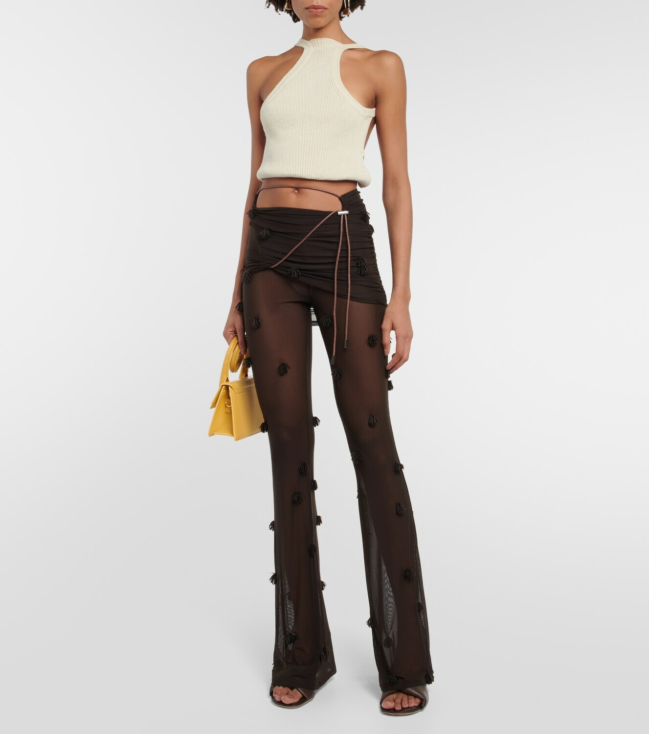 Jacquemus - Le Pantalon Espelho appliqué mesh pants Jacquemus