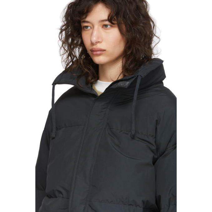 essentials black nylon puffer jacket