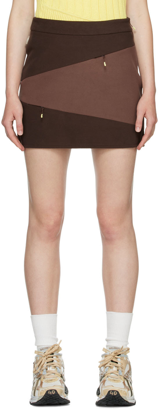 Daniëlle Cathari Brown Cotton Mini Skirt Daniëlle Cathari