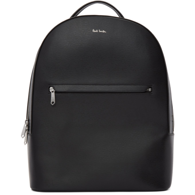 Paul Smith Black Embossed Leather Backpack Paul Smith
