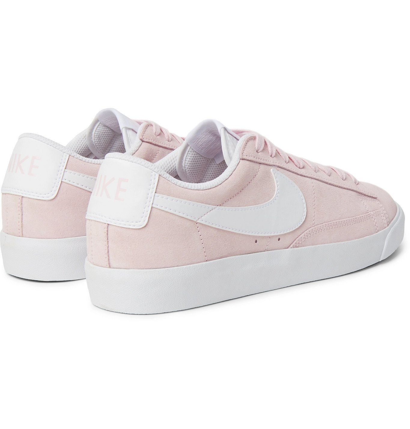 NIKE - Blazer Low Leather-Trimmed Suede Sneakers - Pink Nike