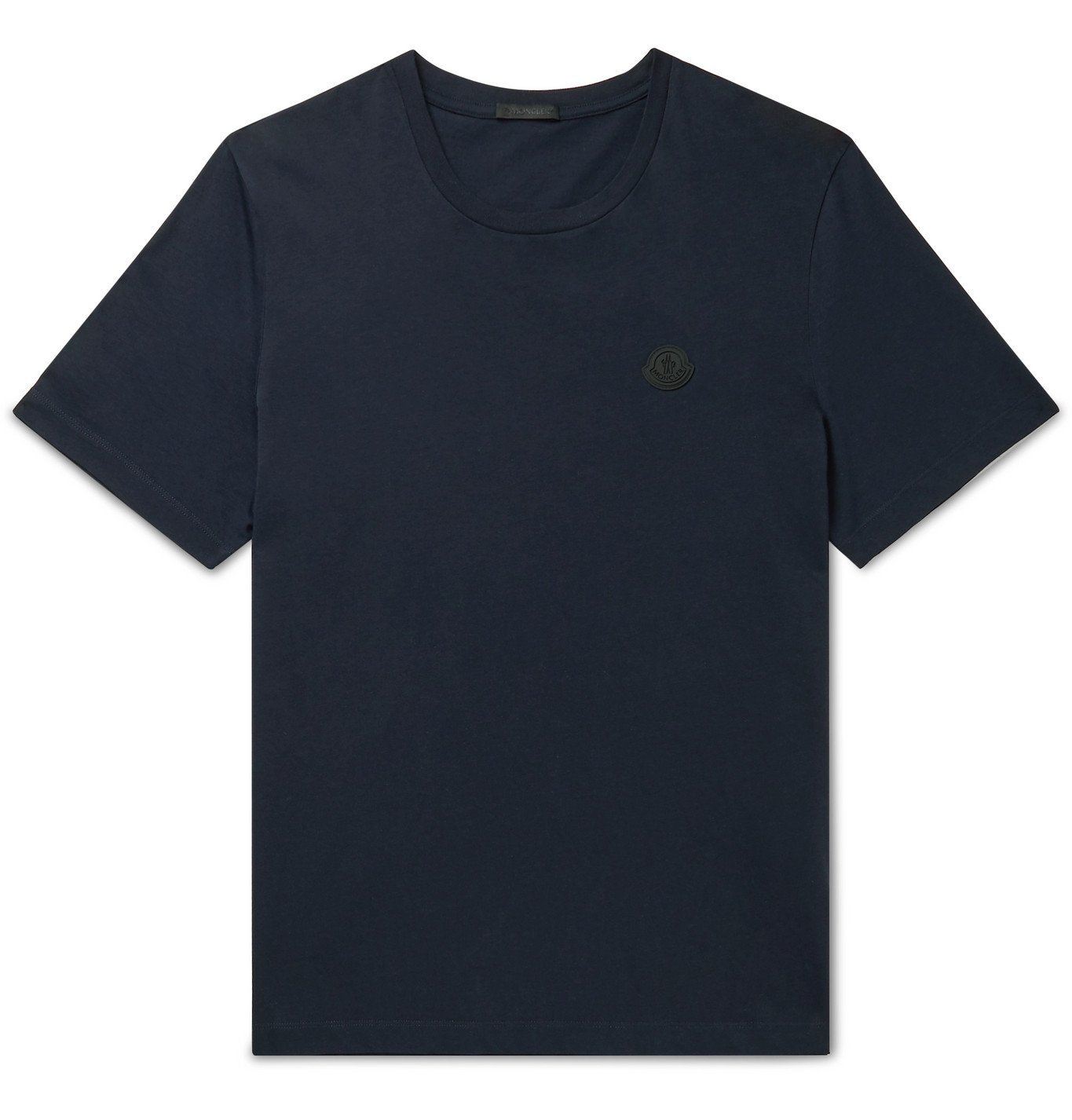 Moncler - Logo-Appliquéd Printed Cotton-Jersey T-Shirt - Blue Moncler
