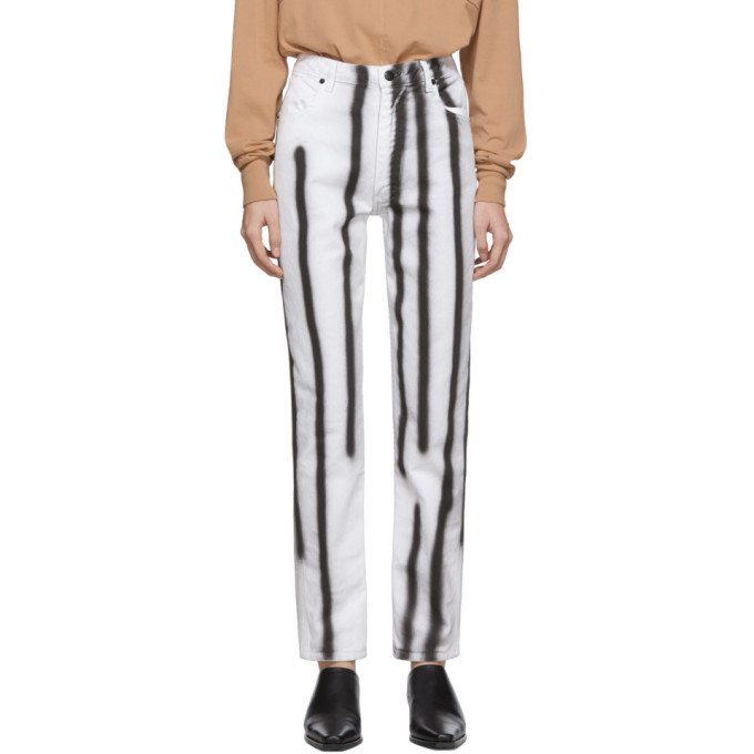Eckhaus Latta White Spray Baggy Jeans 
