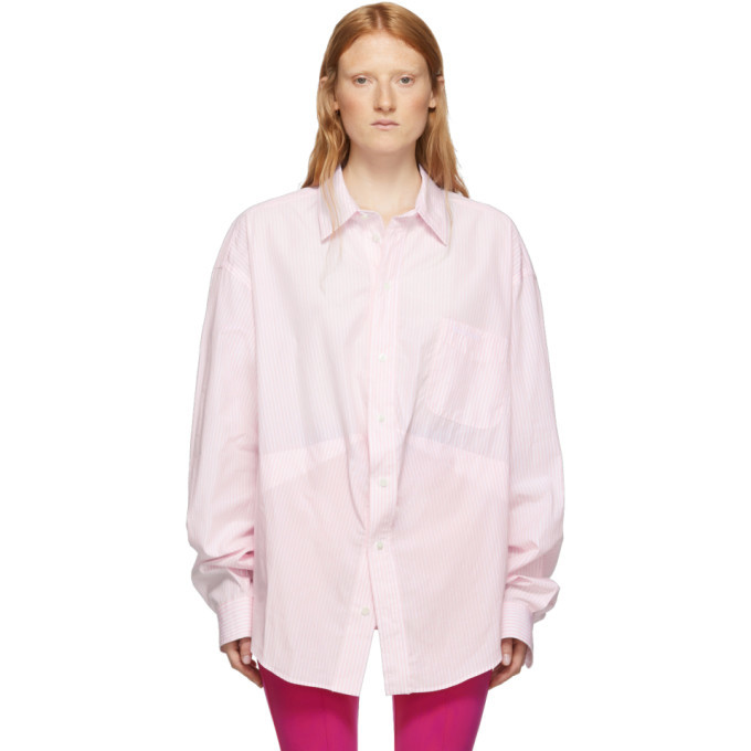 Balenciaga Pink and White Swing Shirt Balenciaga