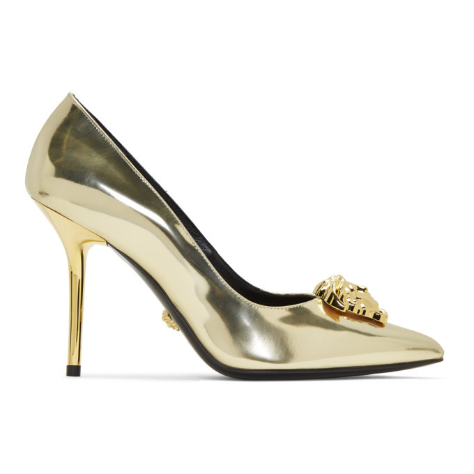 versace gold heels