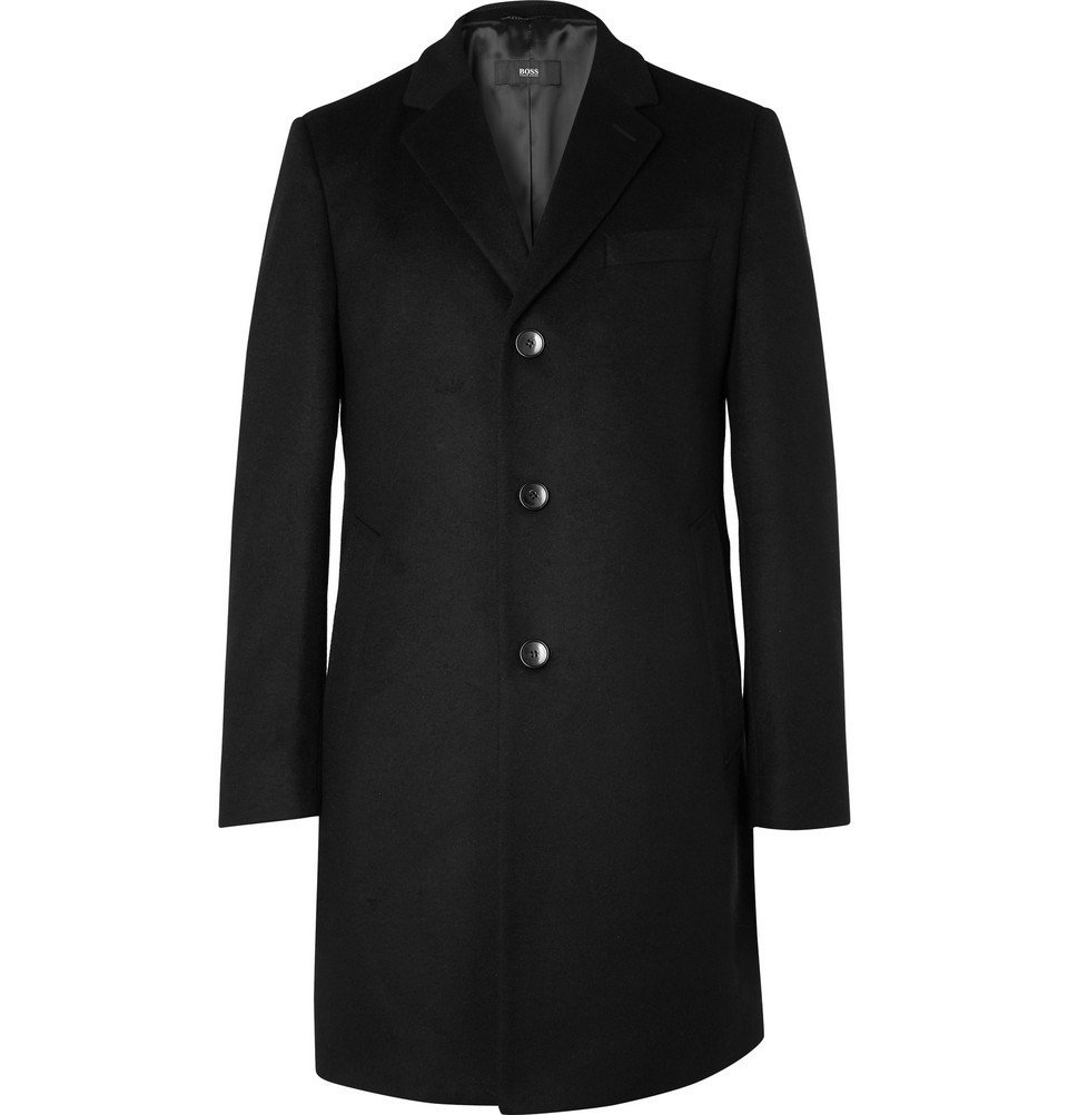 Hugo Boss - Wool and Cashmere-Blend Coat - Black Hugo Boss