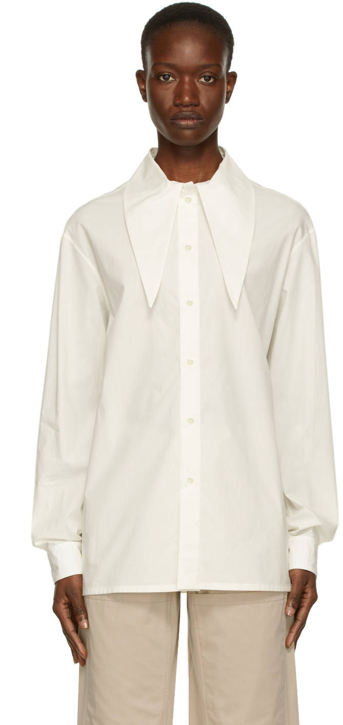 Lemaire Off-White Tie Neck Shirt Lemaire