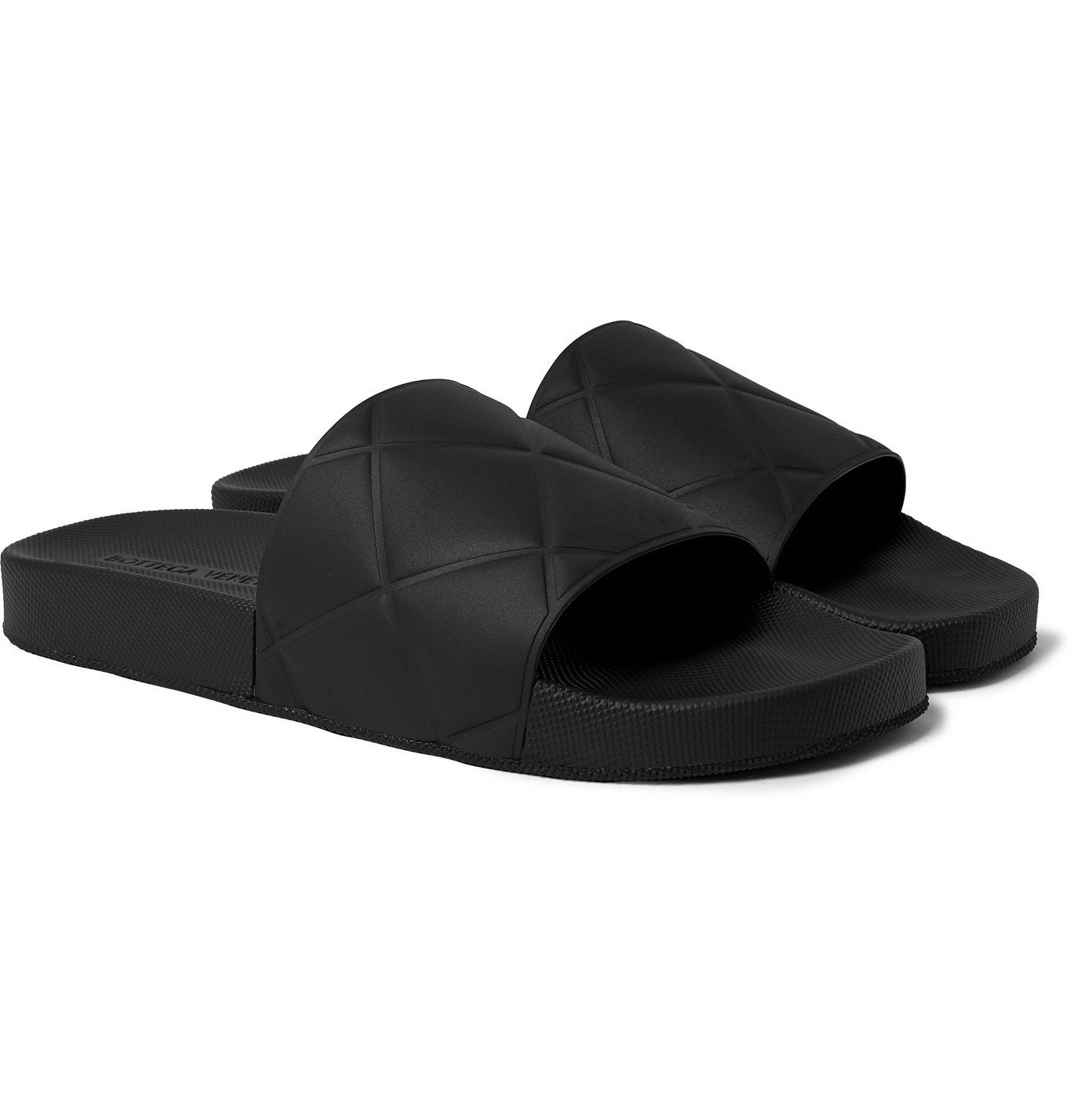 BOTTEGA VENETA - Intrecciato Rubber Slides - Black Bottega Veneta