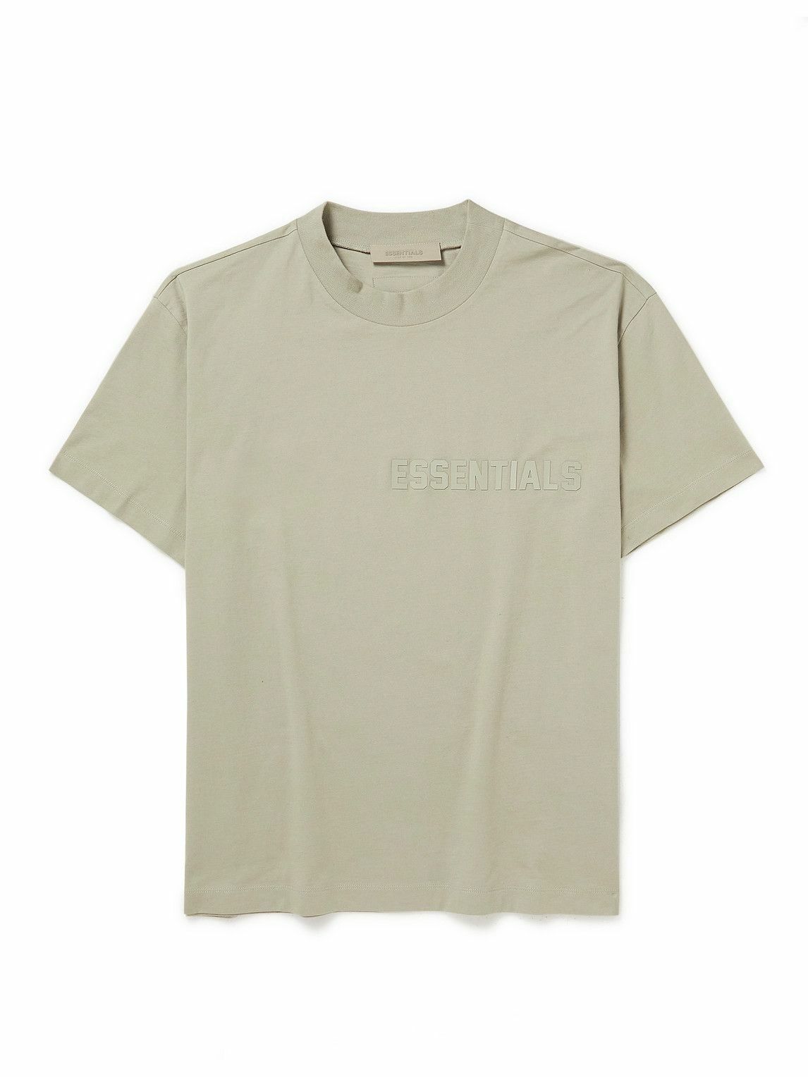 FEAR OF GOD ESSENTIALS - Logo-Appliquéd Cotton-Jersey T-Shirt - Gray ...