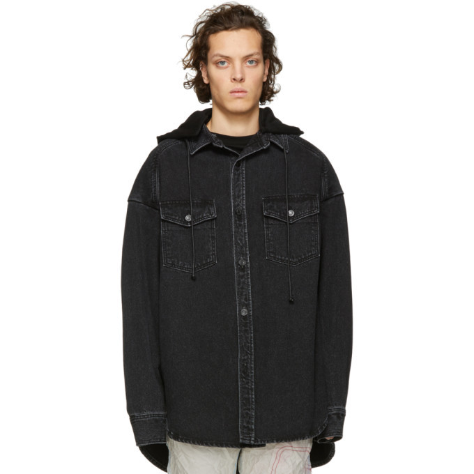 black denim oversized shirt