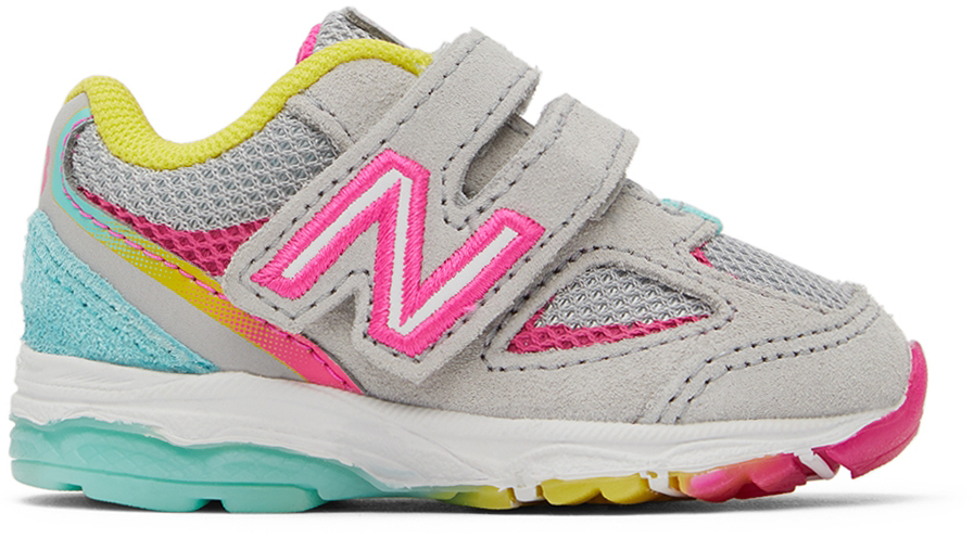 Photo: New Balance Baby Grey & Pink 888v2 Sneakers