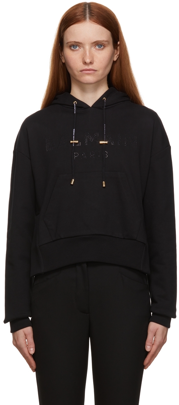 Balmain Black Strass Hoodie Balmain