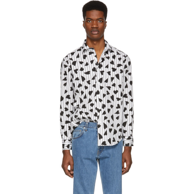JW Anderson Black and White Heart Stripe Shirt JW Anderson