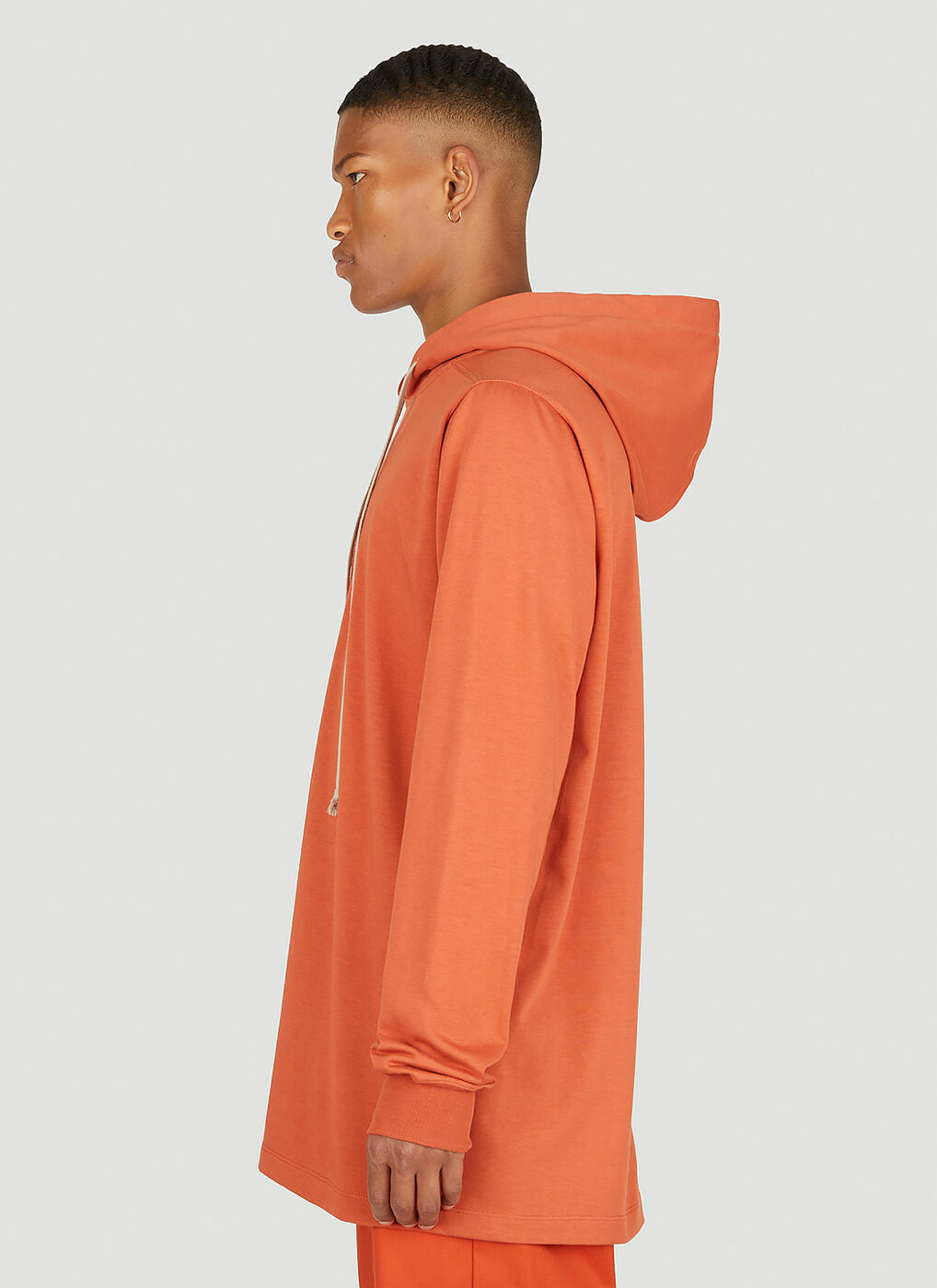 Longline Hooded Sweatshirt in Orange