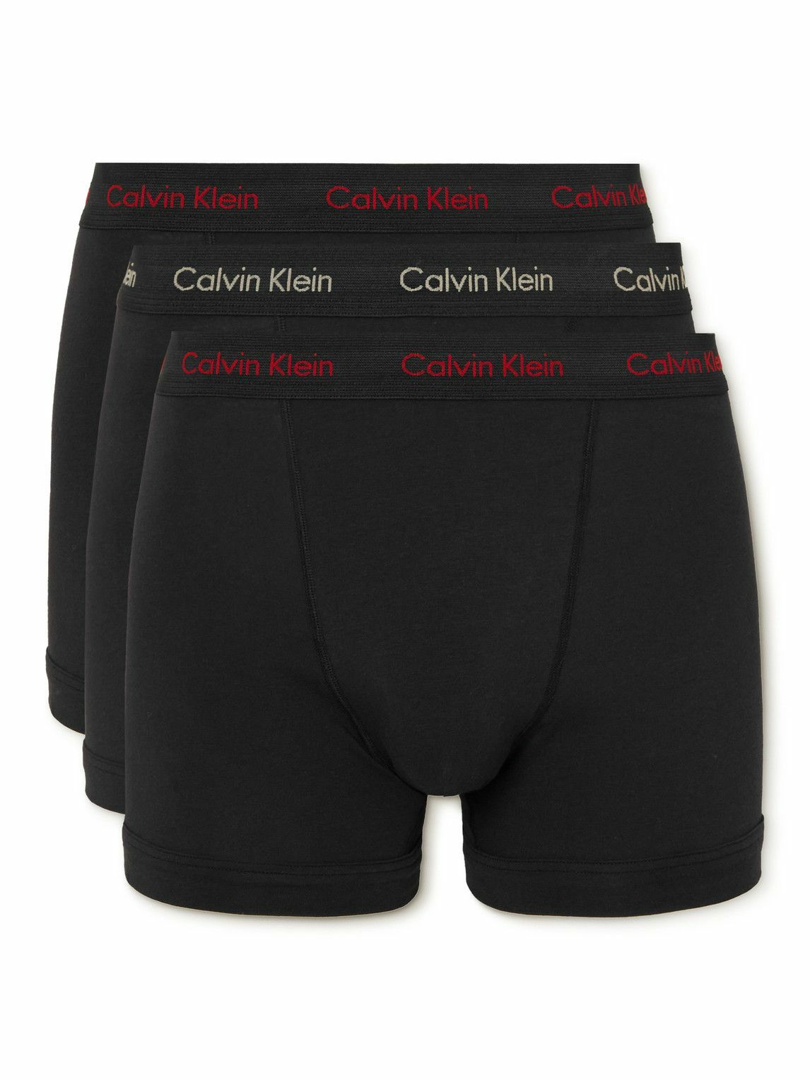 Calvin Klein Underwear - Three-Pack Stretch-Cotton Boxer Briefs - Black ...