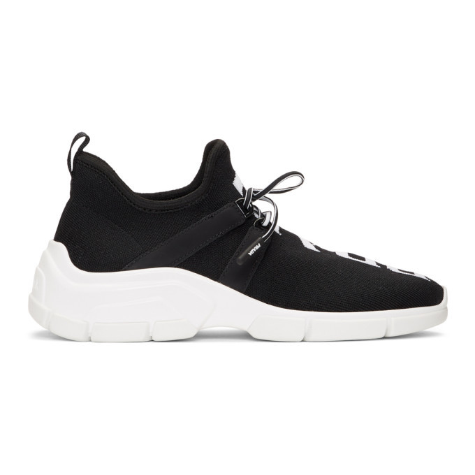 Prada Black Knit Logo Sneakers Prada