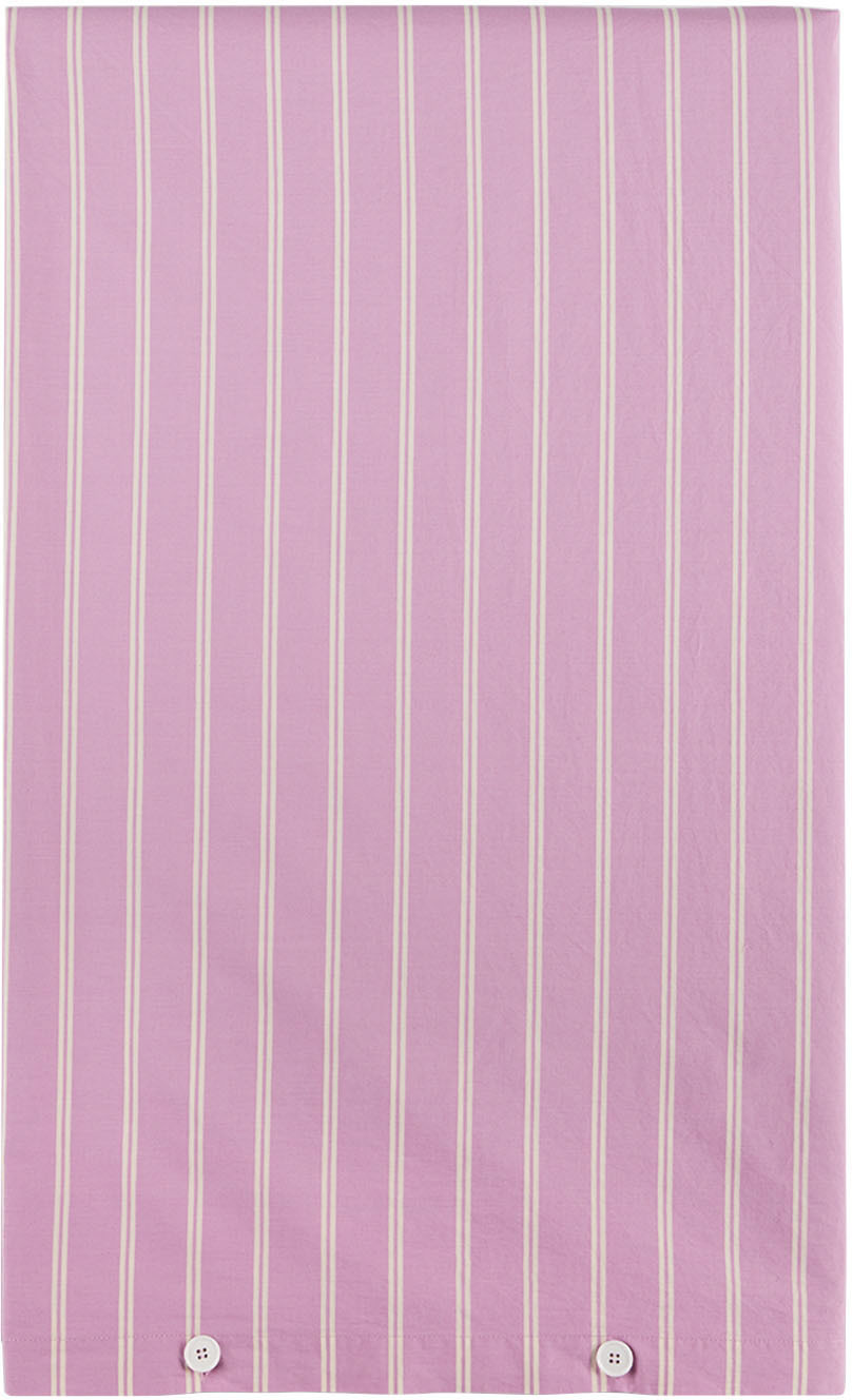 Tekla Pink Stripe Peracle Duvet Cover, King Tekla Fabrics