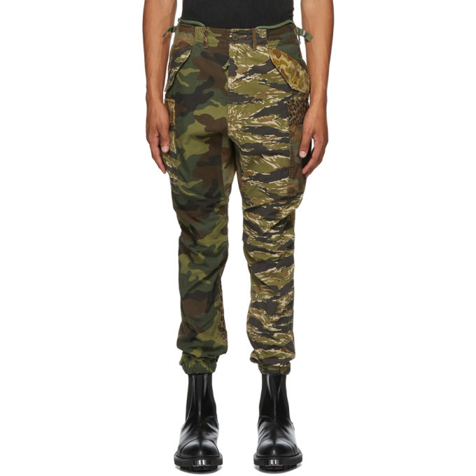 R13 Multicolor Camouflage Military Cargo Pants R13